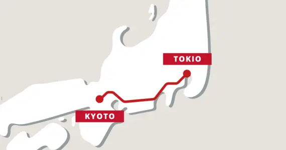 Tokio Kyoto Bahnlinienplan